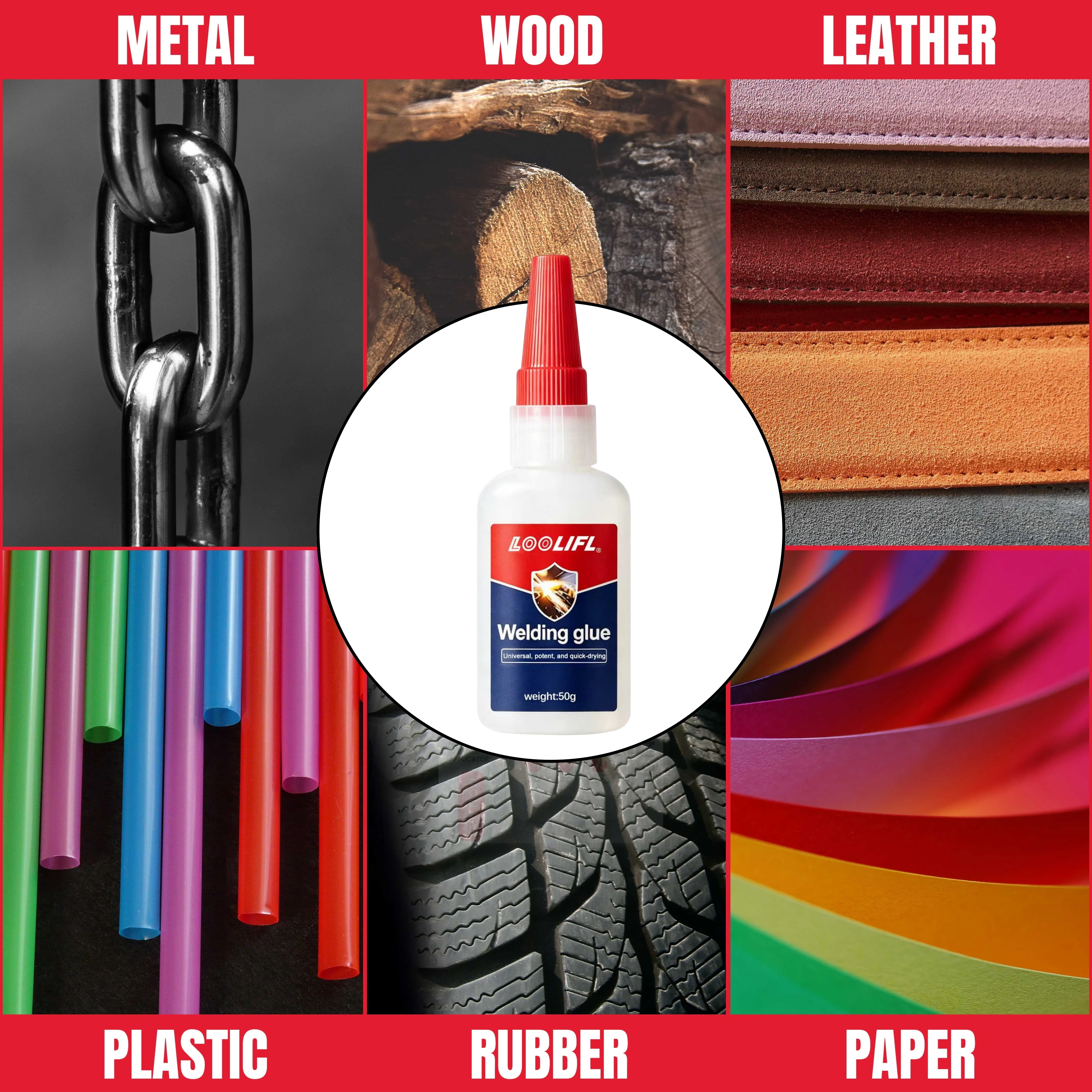 LOOLIFL 3PCS 50g XL High Strength Instant Adhesive Oil Welding Glue for Resin Ceramic Metal Glass Plastic Wood Fast Repair view 5