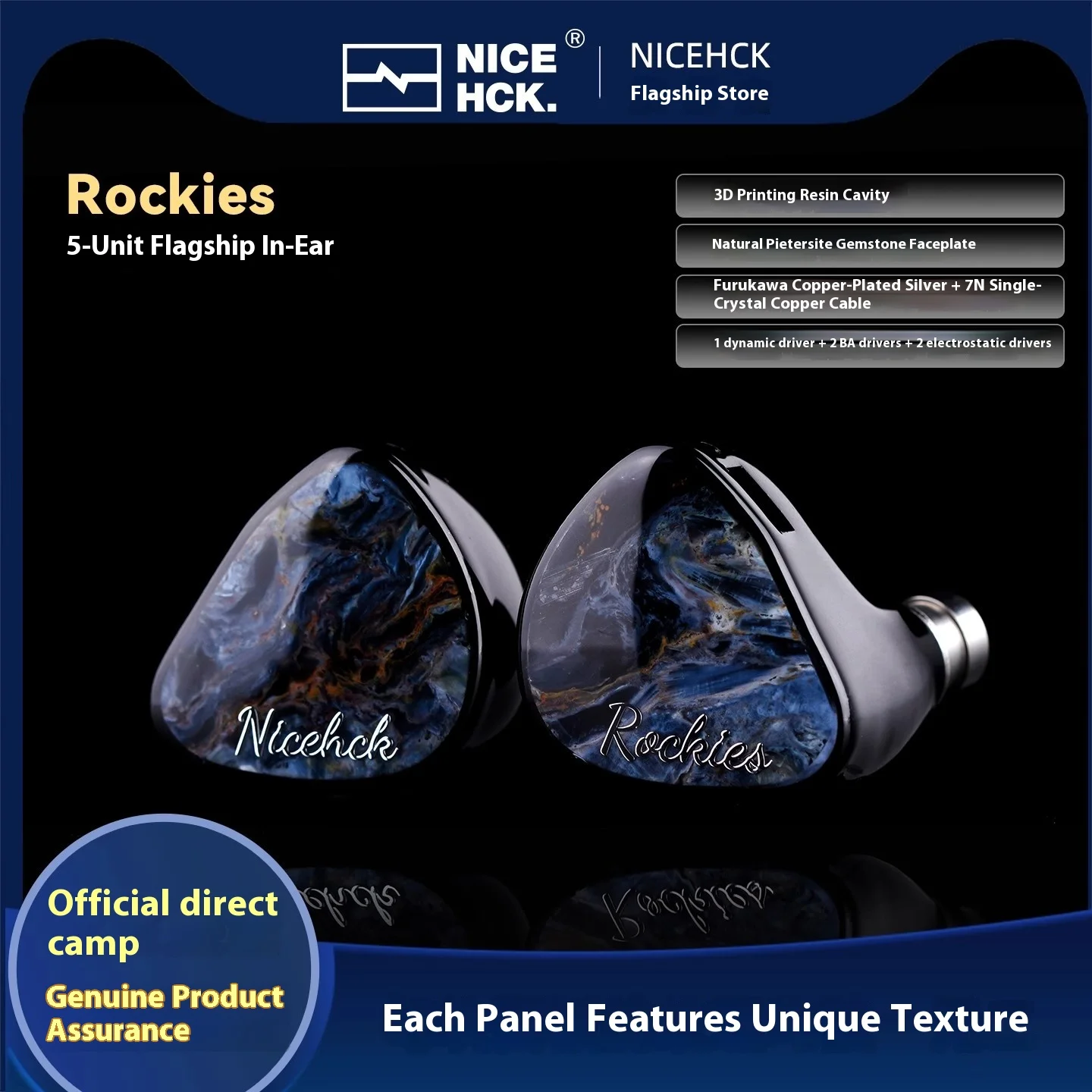 Cuffie elettrostatiche NICEHCK Rockies: unidirezionale, due driver, due elettrostatiche, qualità audio HiFi, riduzione del rumore