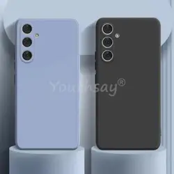 For Samsung Galaxy S23 FE Case Liquid Silicone Samsung S23 FE Cover Plain Rubber TPU Protector Phone Case S23 FE S22 S21 Cover