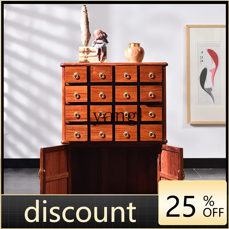 LTT mahogany treasure cabinet Dalbergia sixteen pumping Chinese classical red rosewood medicine cabinet locker