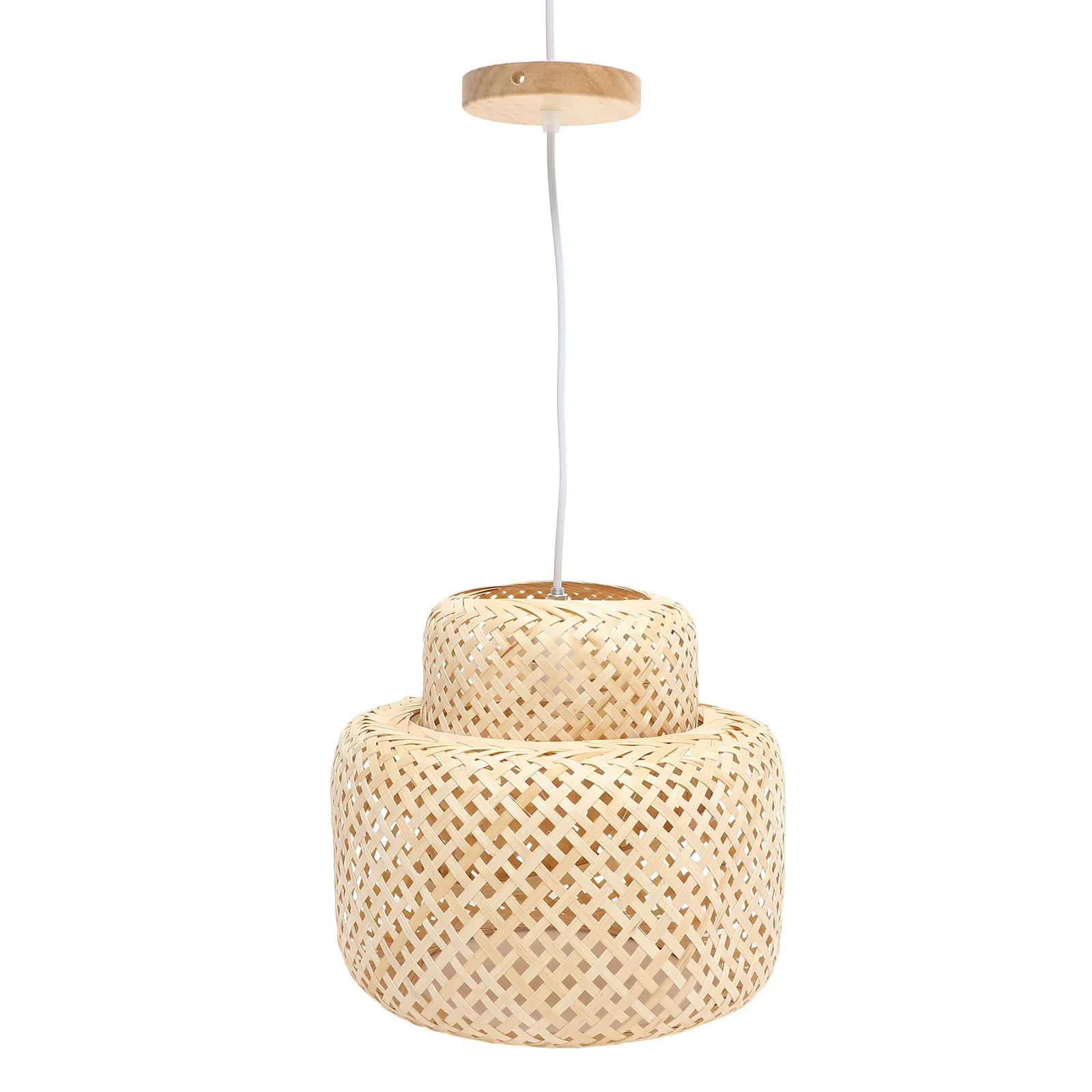 

Bamboo Woven Pendant Light Ceiling Lamp Fixture Hand-Woven Hanging Light for Living Room Dining Table Kitchen Hallway Decorative
