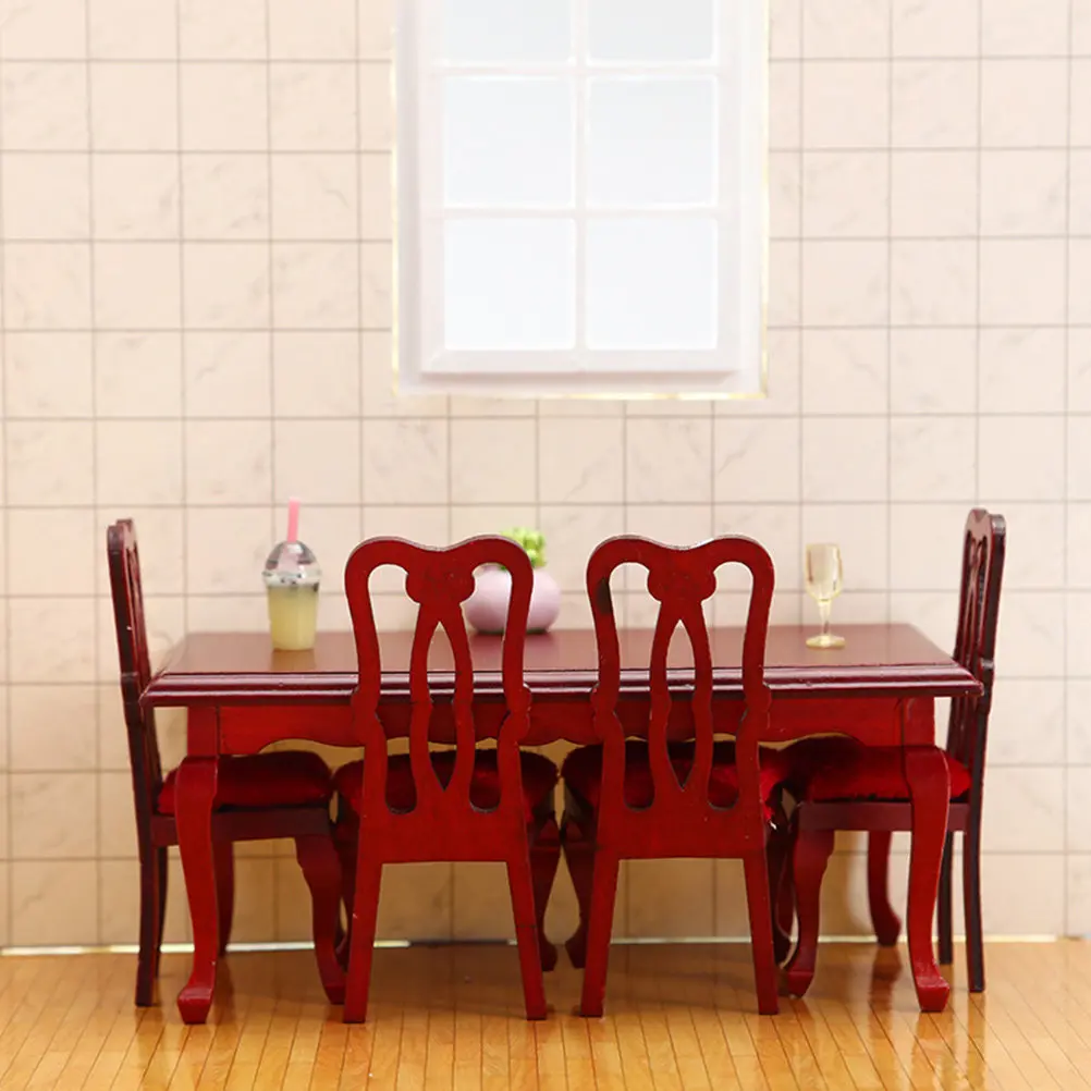 

1Set Wooden Miniature Kitchen Furniture Set for Dollhouse Sturdy Lightweight Realistic Design Kids Role Play Creative Learning