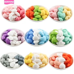 Sunrony 15Pcs/Lot Hot Heart Shape Loose Silicone Beads For Jewelry Making DIY Necklace Bracelets Jewelry Handmade Accessories