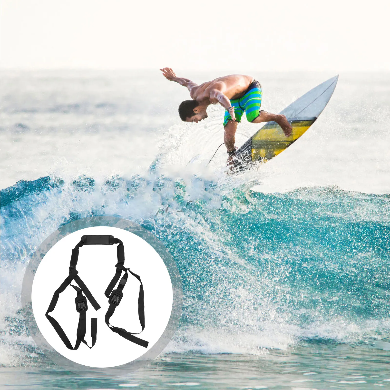 

1 шт. нейлоновый плечевой ремень для серфборда, надежный, с высокой грузоподъемностью, легко регулируемый, для каяка, падлборда, занятий спортом на открытом воздухе