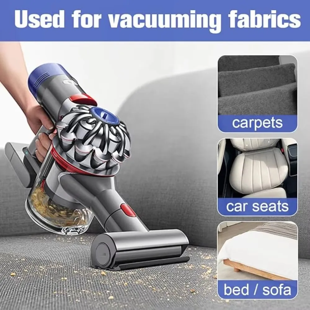 Mini Motorized Brush Used For Dyson V10 V11 V15 V7 V8, Mini Turbine Nozzle for Cleaning Mattresses, Upholstery and Stairs
