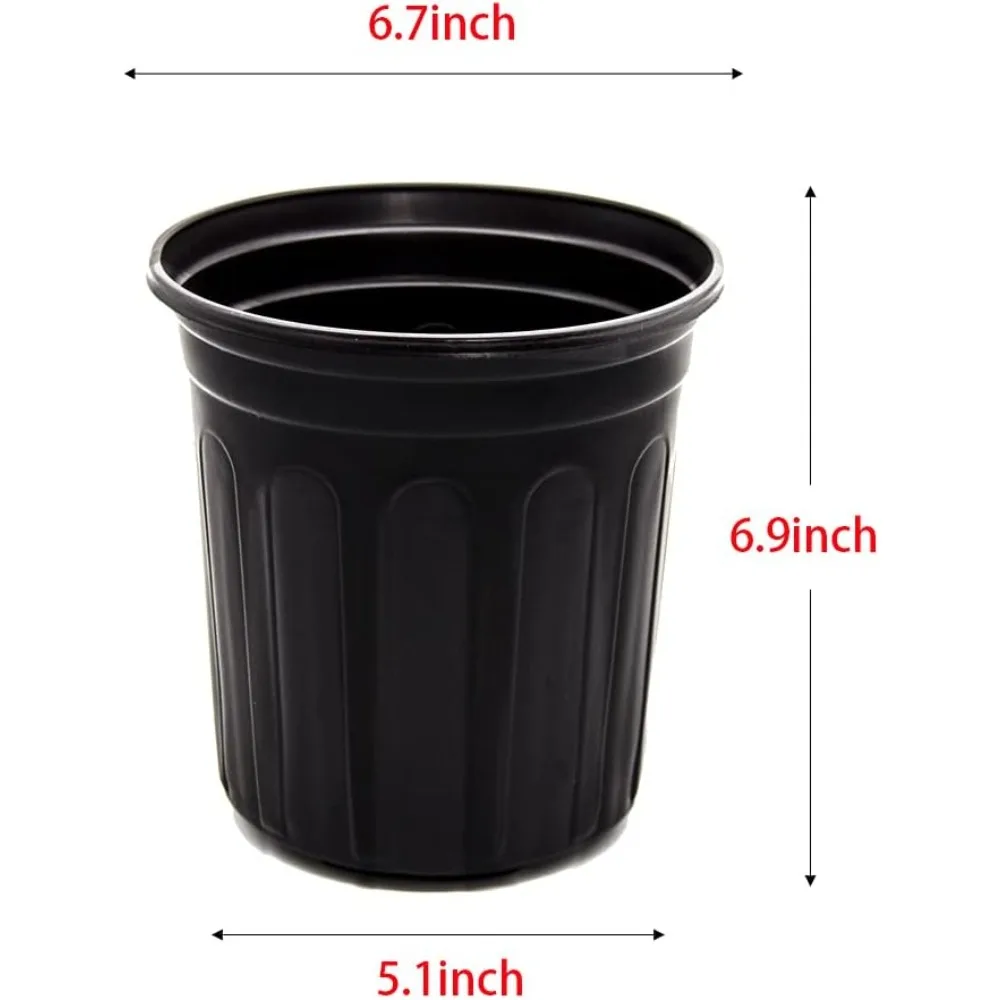 50-Pack 1 Gallon Flexible Flower Plant Nursery Pots, Thickened Soft Plastic Seed Starting Container for Succulents, Seedlings, Cuttings, Transplanting