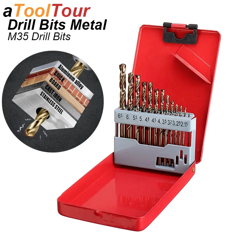 Twist Drill Bit Metal Drilling Cobalt 5% M35 HHS-CO Hard For Stainless Steel Cast Iron Wood Hole Cutter Coat Metric Round Shank
