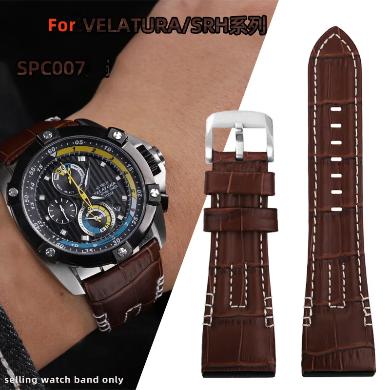 

Genuine Leather Watchband For Seiko VELATURA/SRH Series SRH013 SPC007J1 SPC007 Series silicone Men's watch accessories 26mm