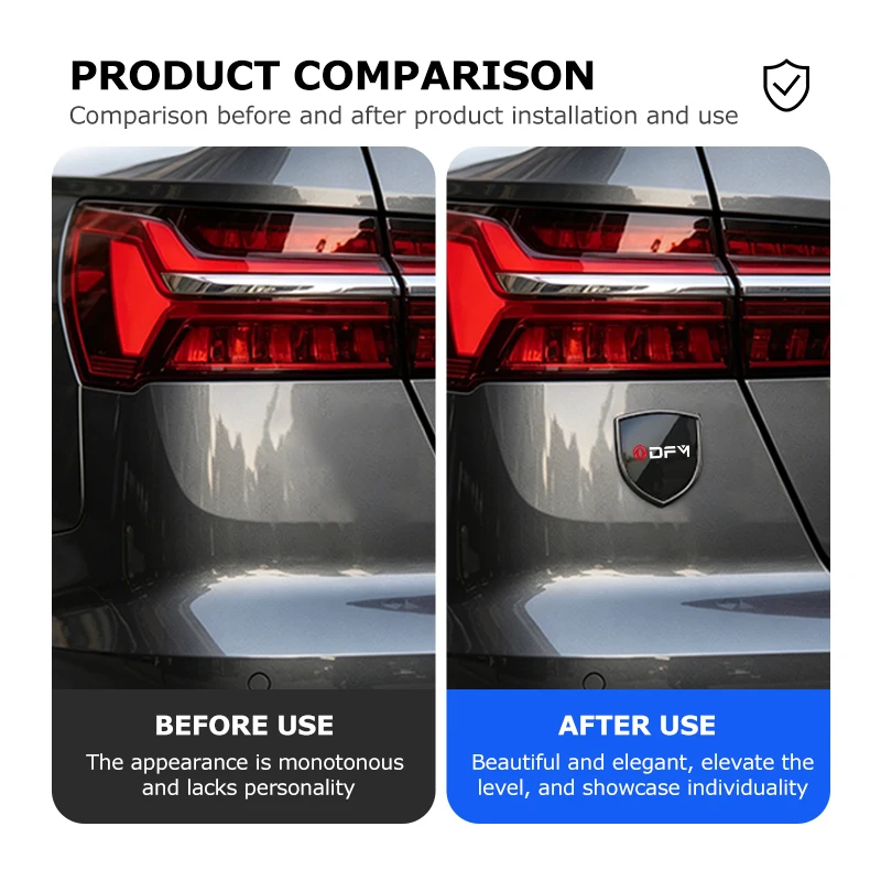 For Dongfeng Motor Car Alloy Sticker Shield Styling Emblem Accessories DFM Aeolus ax3 k01 Ax5 580 DFSK Glory 360 Cefiro MX6 S50 view 3