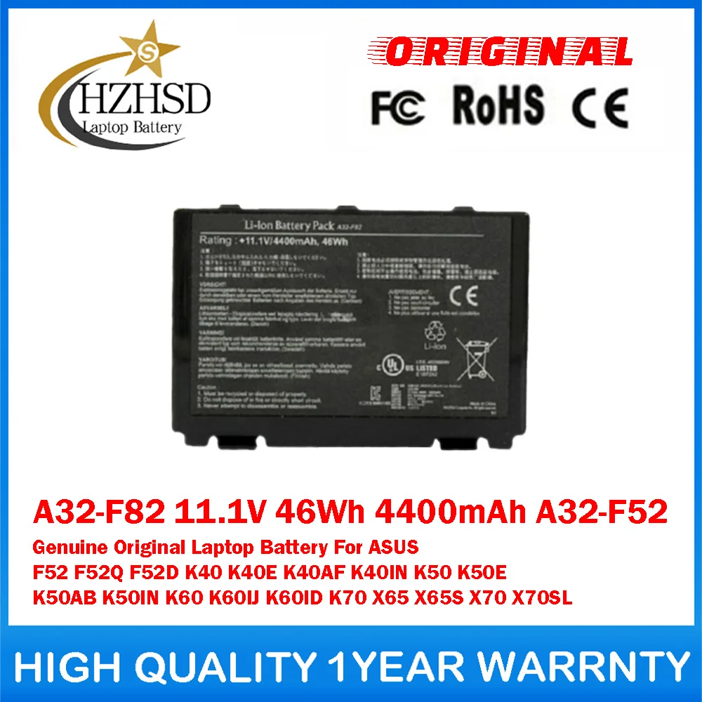 

A32-F82 11.1V 46Wh 4400mAh A32-F52 Genuine Original Laptop Battery ForASUS F52 F52Q F52D K40 K40E K40AF K40IN K50 K50E K50AB K60