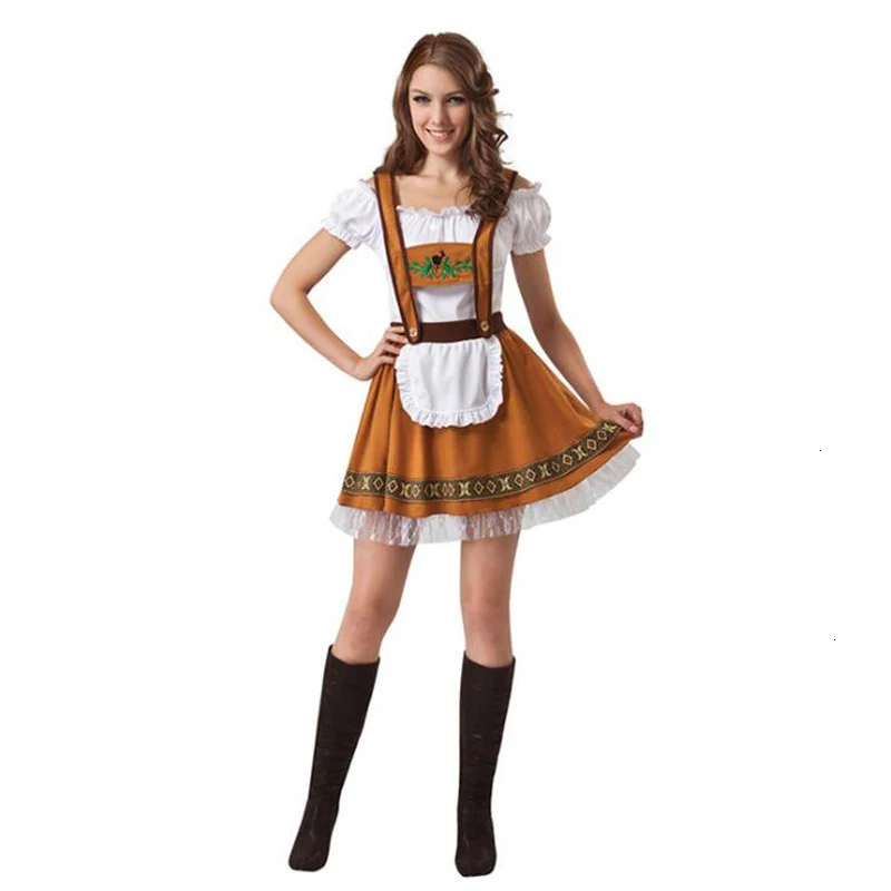 Homem Alemanha Oktoberfest Trajes Fantasia Mulheres Cerveja Bávara Featival Cospaly Vestido Adulto Casal Festa Empregada Panos Plus Size