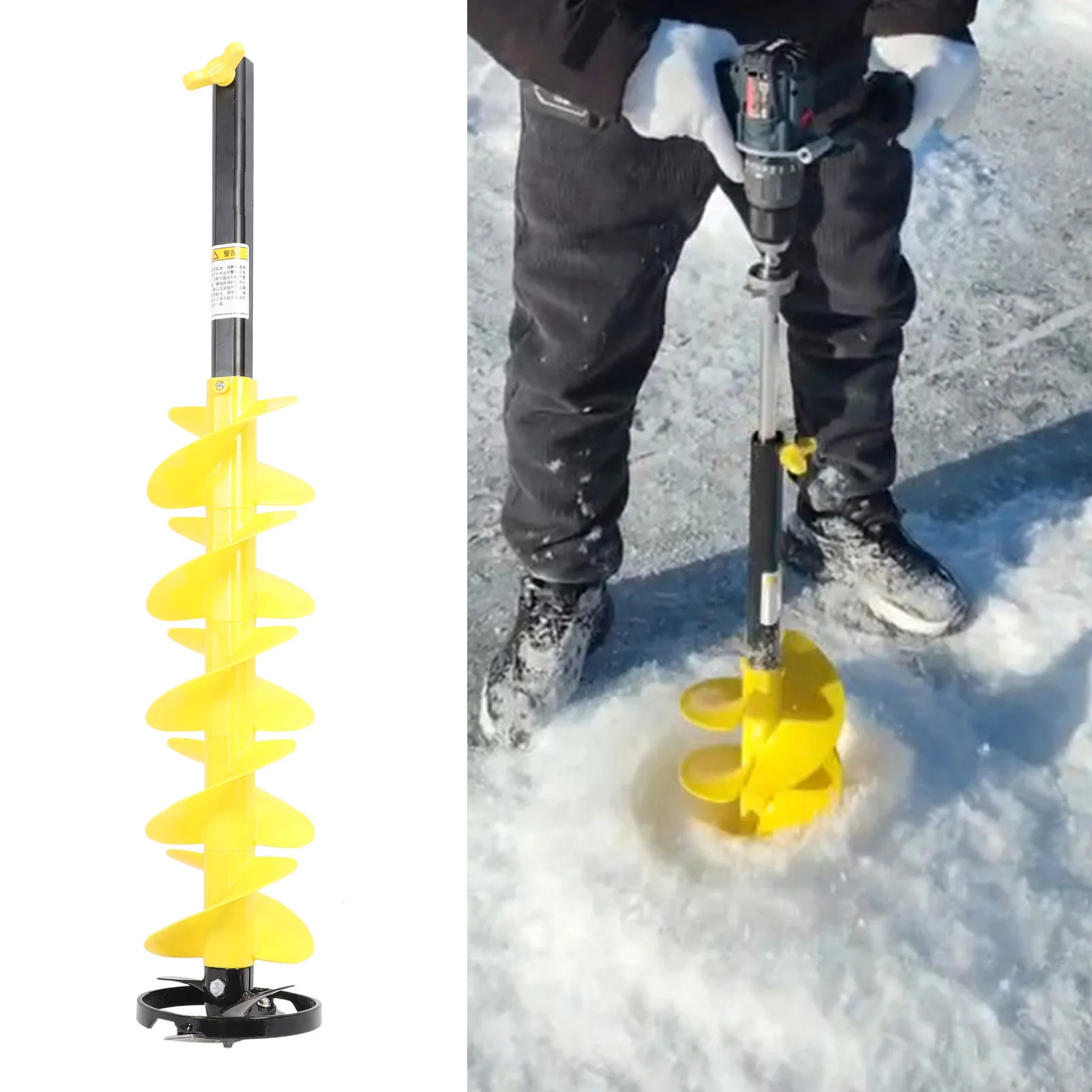 Auger Drill Bit Resistant 6 Inch Rotation Diameter Ice Auger Drill Bit for 1/2in Drill Collet Ice Auger Bit Ice Auger Drill Bit