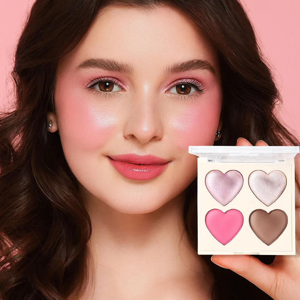 Maquiagem facial blush cozido, cor de alto impacto, leve e suave, para acabamento natural - cor edificível, contorno e destaque o f