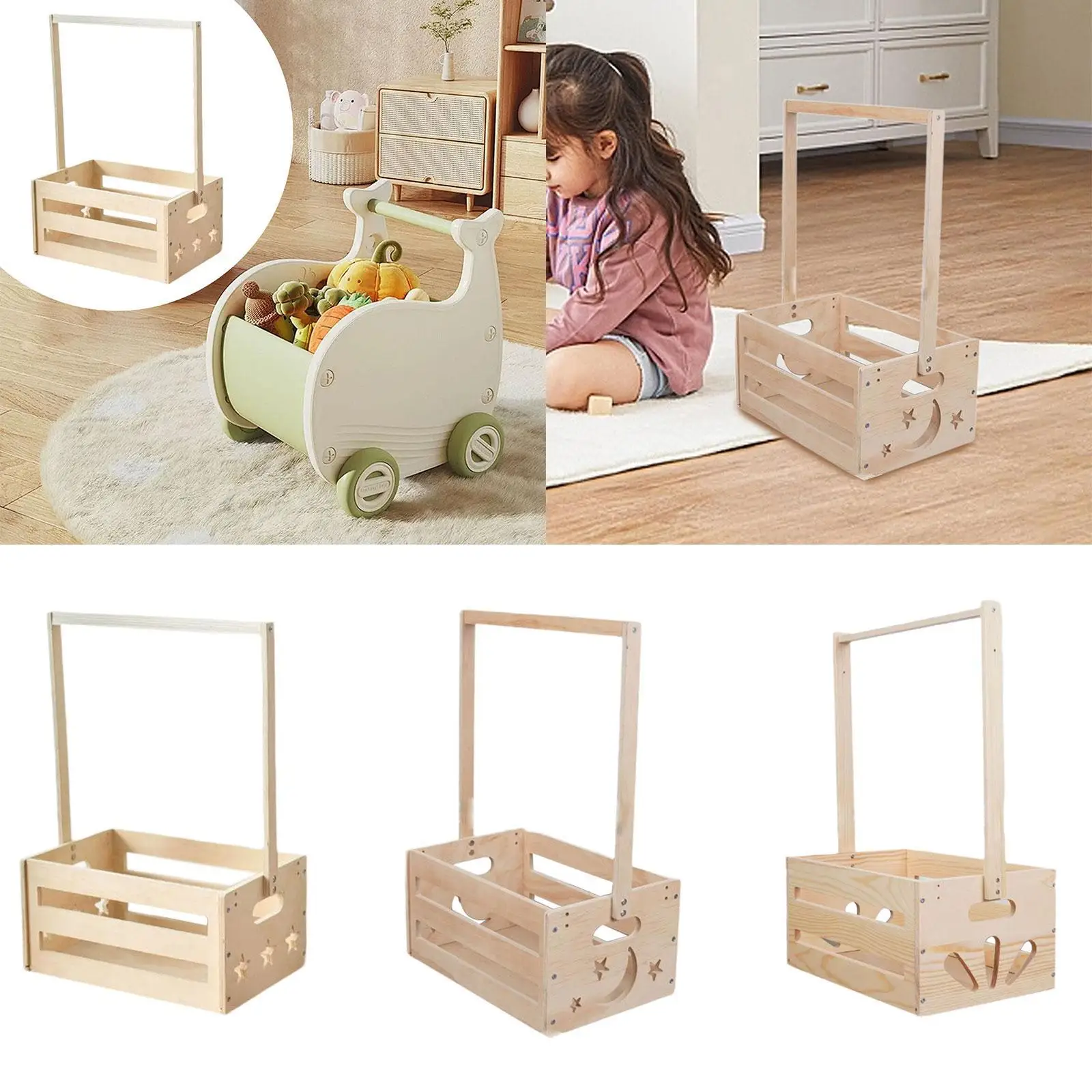 Wooden Baby Shower Crate Closet,Baby Storage Crate Hamper ,Welcome Gift Basket for New Parent