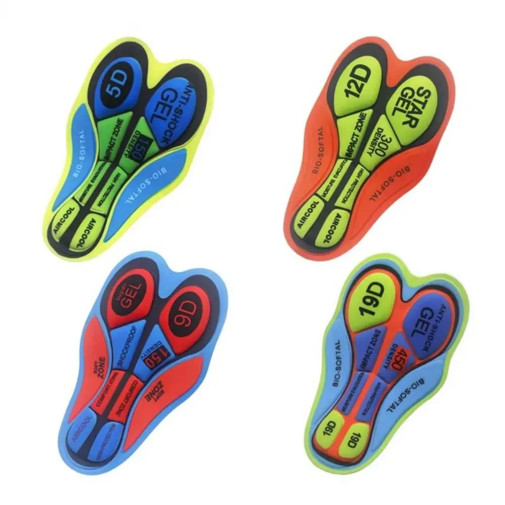 

Shockproof Men Cycling Gel Pad 12D 19D 20D Sponge Silicone Cycling Pants Pad Breathable Hole High Density Bicycle Seat Cushion