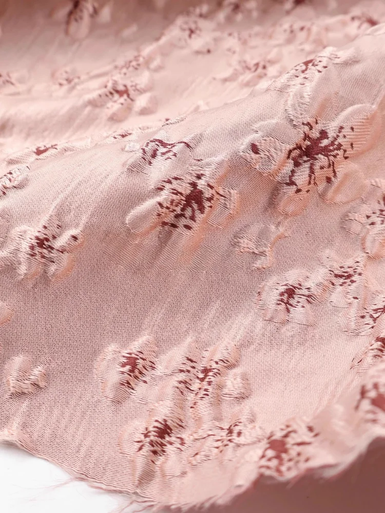 

Lightweight Relief Small Floral Jacquard Fabric for No Elasticity Soft Puffy Skirt Dress Design Cloth Diy Meter Sewing Material