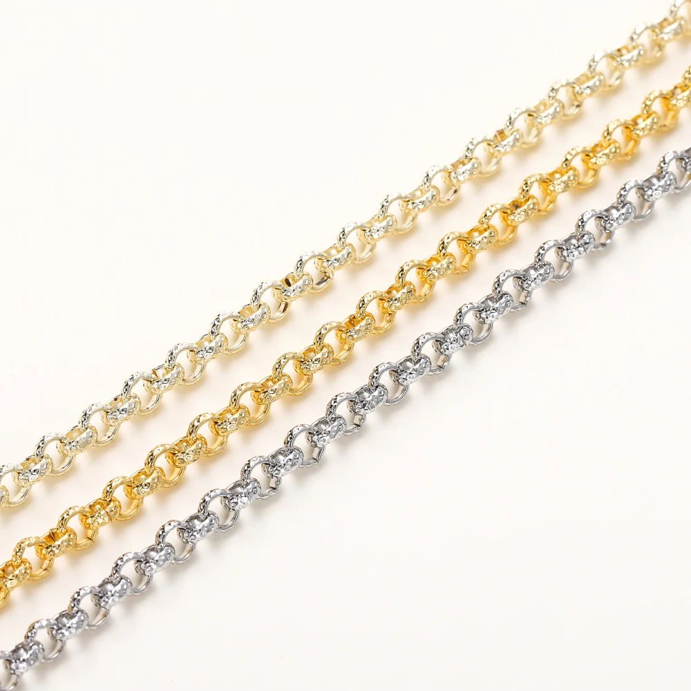 0.5/1m/pack 14K/18K Gold Color Plated Copper Flat Cross Chains for DIY Necklace Chains Jewelry Making Findings Supplies