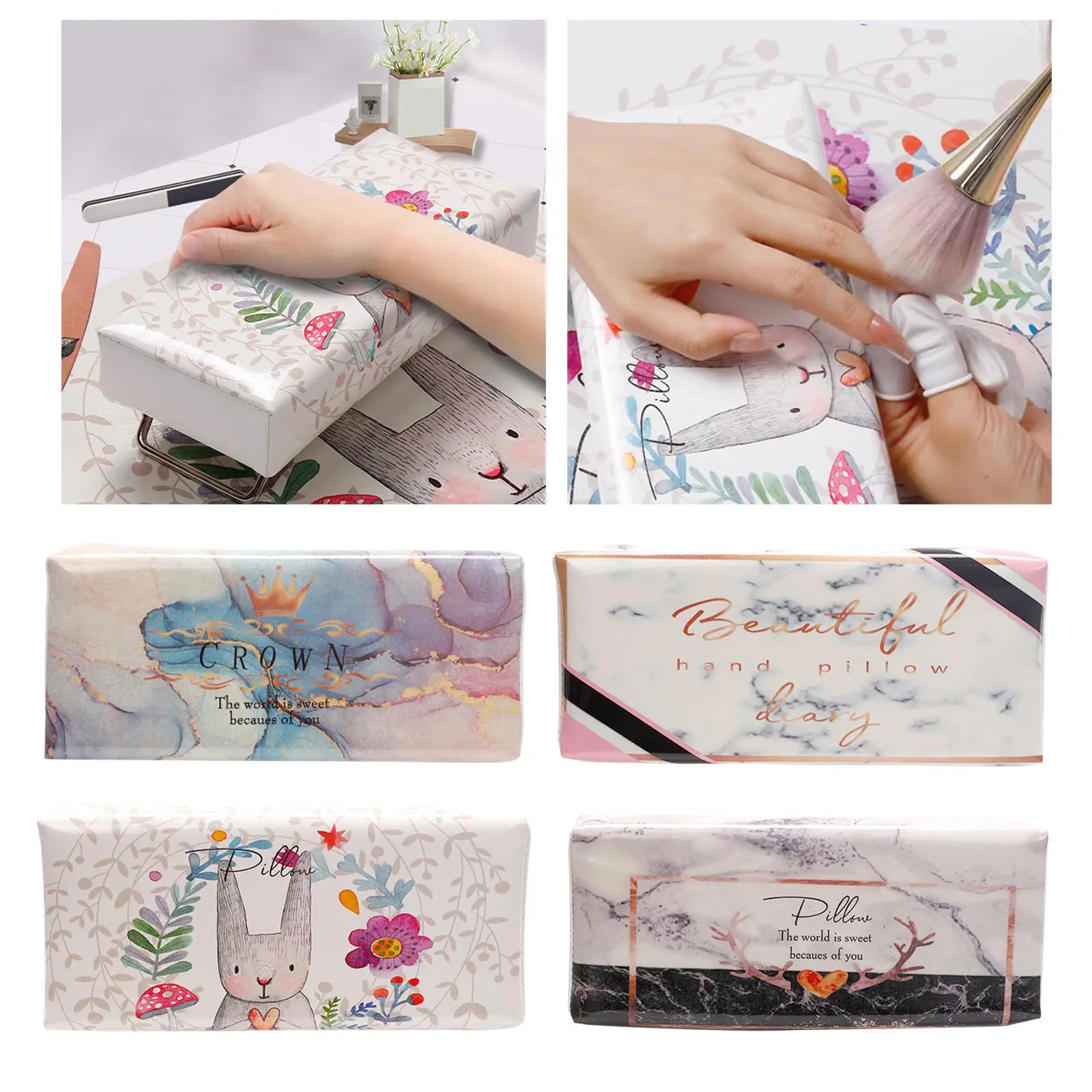 Foldable Nail Arm Rest Hand Pillow PU Leather Manicure Tools Waterproof Wrist Support Accessories Nail Table Soft for Home Women
