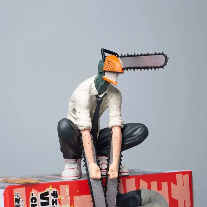 

Furyu Electric Saw Man Action Figure Boxed Desktop Ornament Car Model Toy Pressed Face Chain Saw Man Robot Figure Collectible
