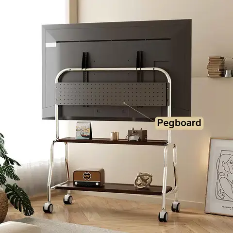 Mobile TV Stand 32-65 Inch Stainless Steel Save Space TV Floor Cart Stable with 50KG Heavy Screen TV Stand Living Room Furniture