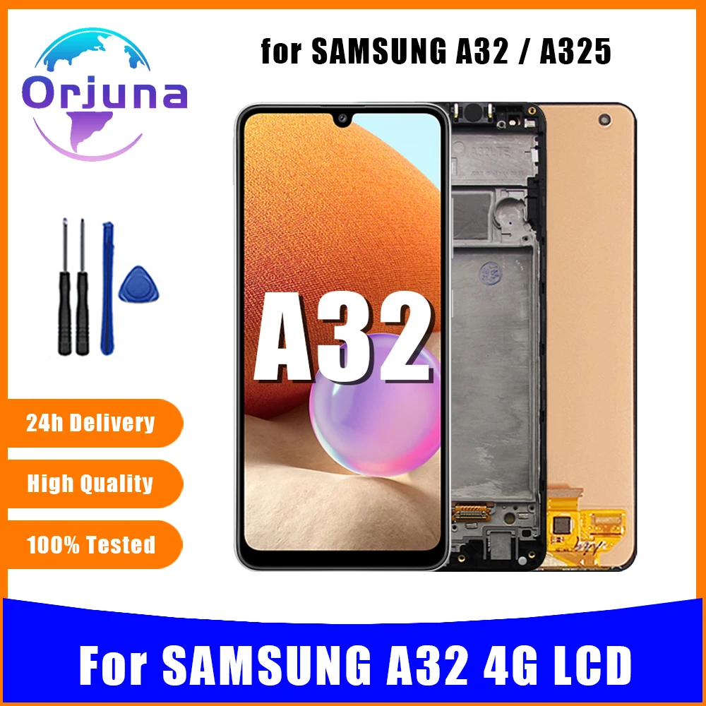 100% Tested AMOLED For Samsung A32 4G LCD SM-A325F SM-A325M Display Touch Screen Replacement For Samsung A32 4G Display