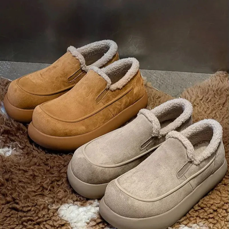 

Round Toe Snow Boots Winter Fleece Lined Warm Thick Padded Casual Footwear for Men Women Comfortable Daily Outdoor Wear