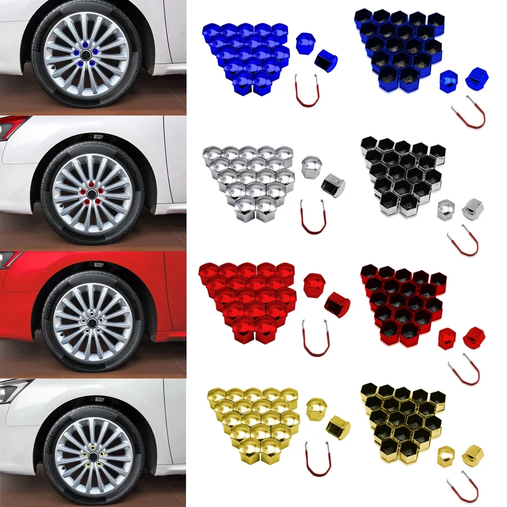 20PCS Car Wheel Nut Caps Auto Hub Screw Cover 17mm 19mm 21mm Bolt Rims Exterior Decoration Special Socket Protection Dust Proof