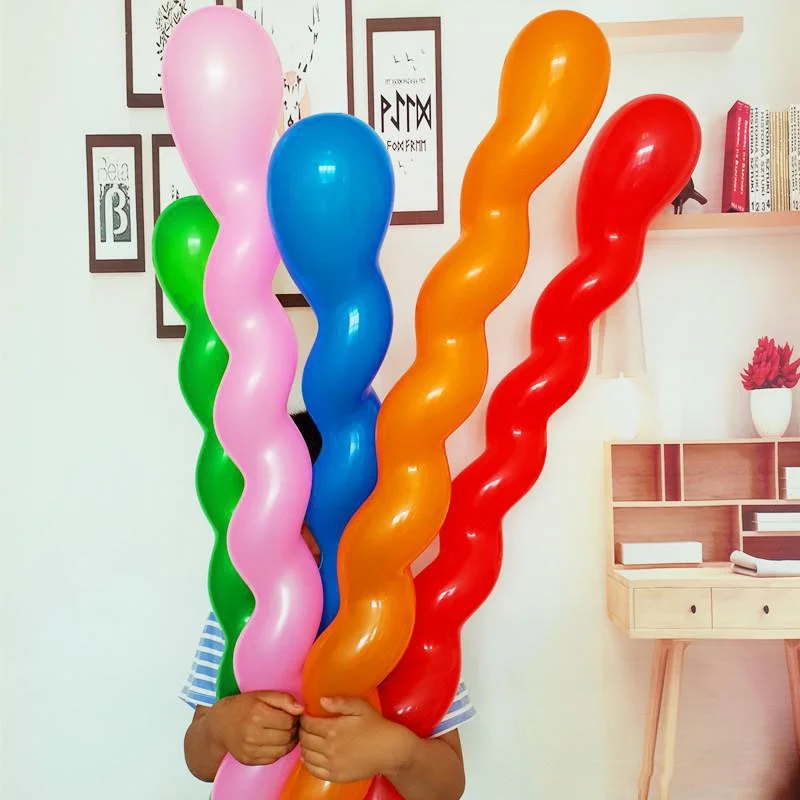 10/30/50pcs Spiral Latex Balloon Long Balloon Kids Toys Threaded Balloon Birthday Decoration Wedding Party Supplies Baby Shower