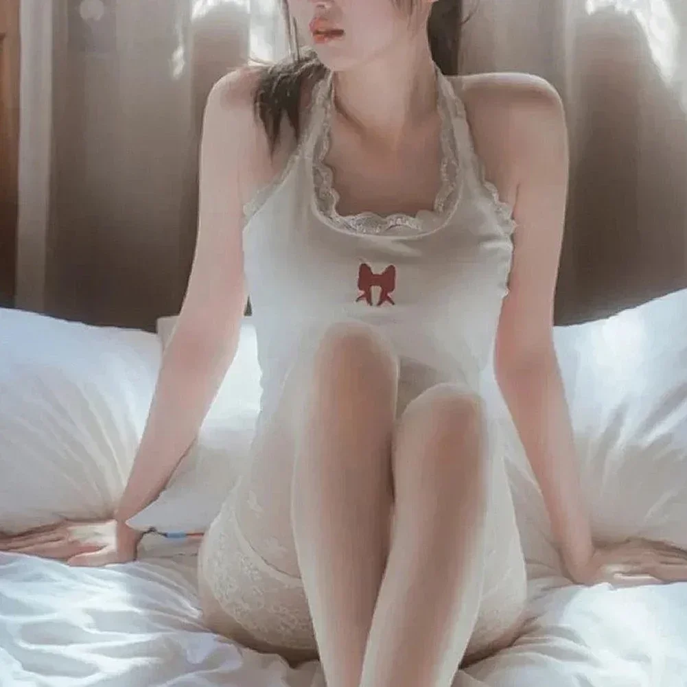 سترة حبال غير رسمية للنساء سترة رسن رغبة نقية سترة دانتيل نمط القوس سترة طول الملابس العادية #4