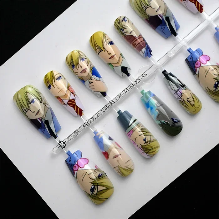 King Tamaki Suou Cute Handsome Anime Fake Nails Unique Creative Fashionable False Nails Simple Kawaii Nail Art Accessories