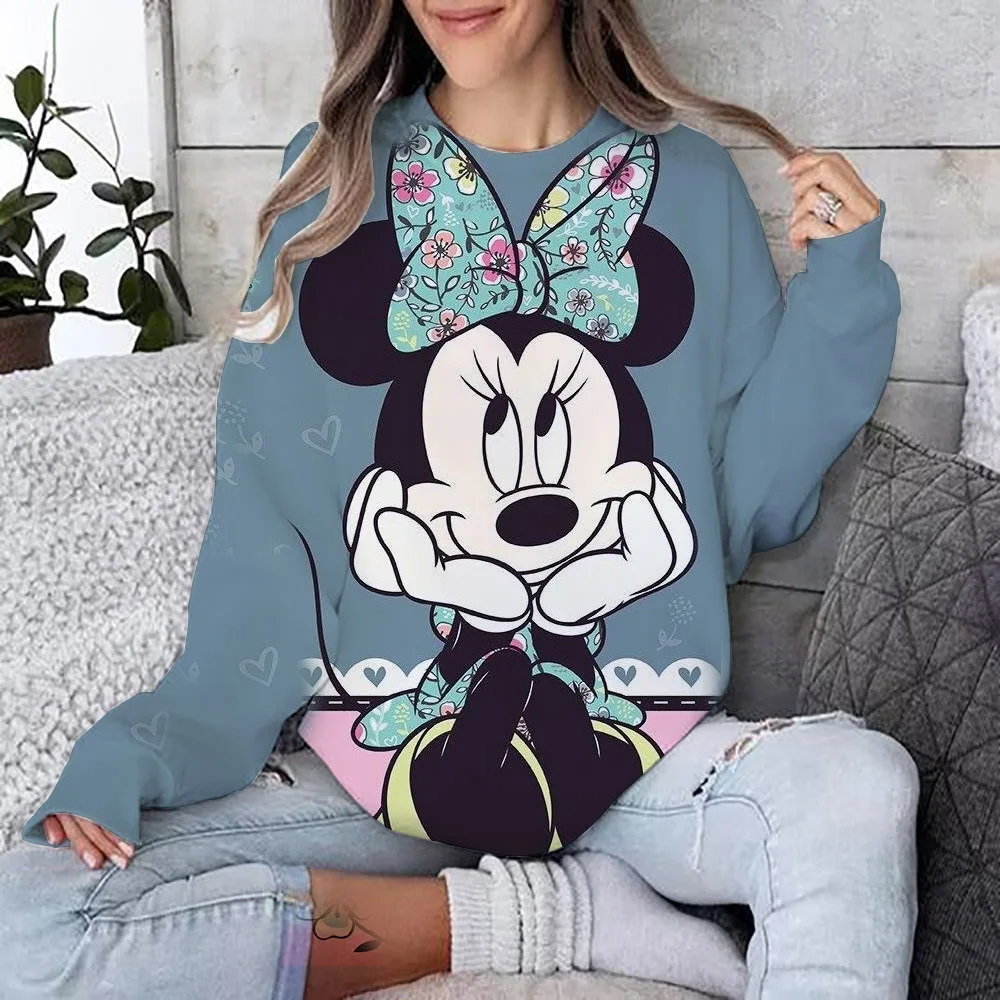 Fall Horror Halloween Disney Brand Stitch and Mickey Minnie Crew Neck Casual Sweatshirt Men's Pullover Long Sleeve Top