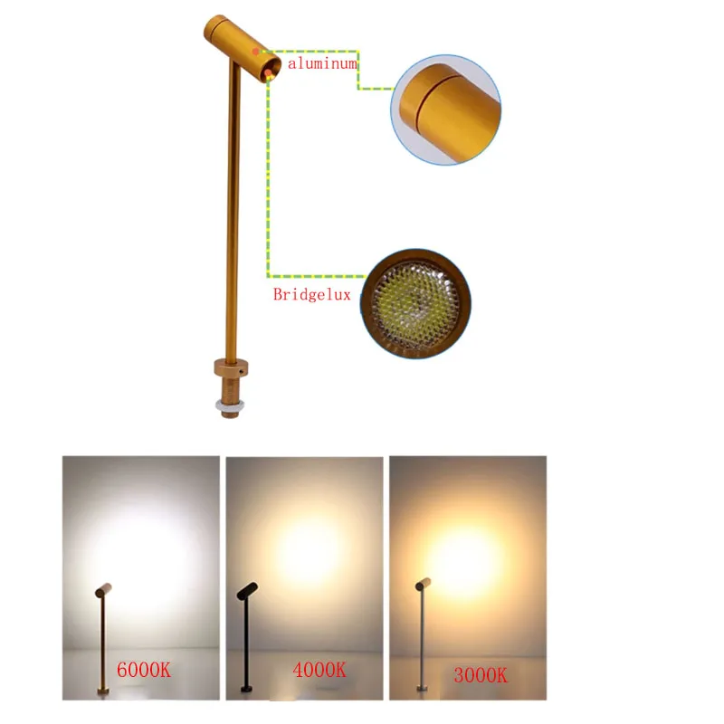 ジュエリーディスプレイ用の調整可能なLEDショーケースライト、3wスポットライト、展示会、dc 12v、ミニ、20 cm、30cm、ダイヤモンドストアに適合、AC85-265V