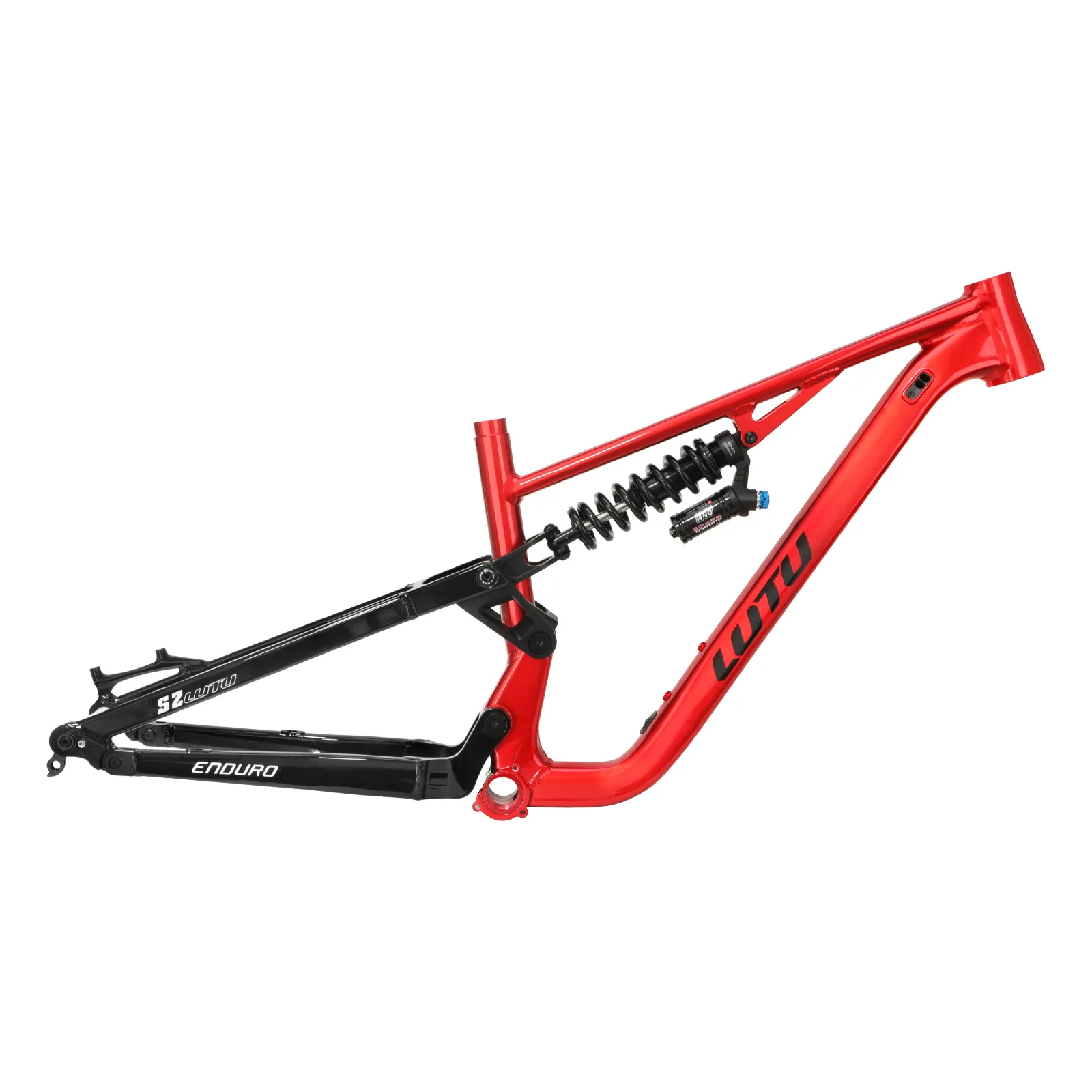 

Flat push mountain bike soft tail frame barrel shaft 148MM downhill forest road off-road frame 27.5/29 inch