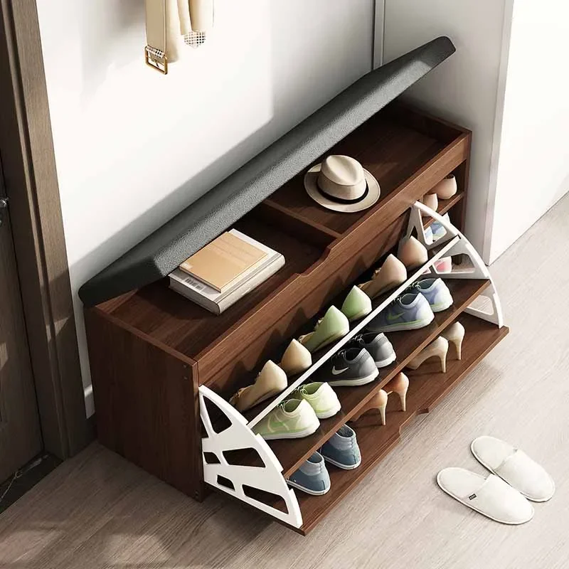 Multilayer Simple Wooden Shoe Cabinets Entryway Minimalist Bench Hallway Shoe Rack Balcony Hall Szafki Na Buty Home Furniture