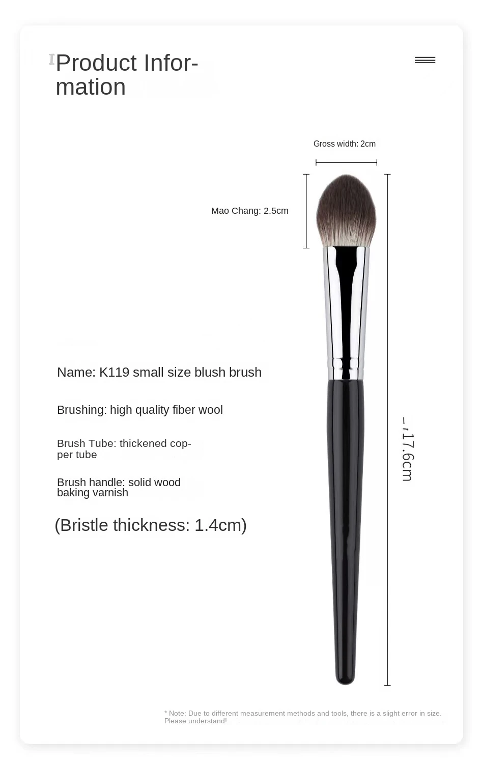 Pfirsich Herz Rouge Pinsel Pulver Rouge Creme Flüssigkeit Rouge Make-Up Pinsel Flache Kleine Präzise Rouge Pinsel Make-Up-Tools – Detail 21