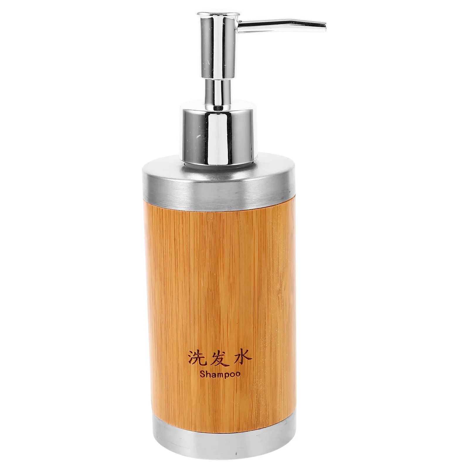 

Press Pump Soap Dispenser Bamboo Refillable Lotion Shampoo Bottle for Hotel Bathroom Hand Soap Container Liquid Dispenser