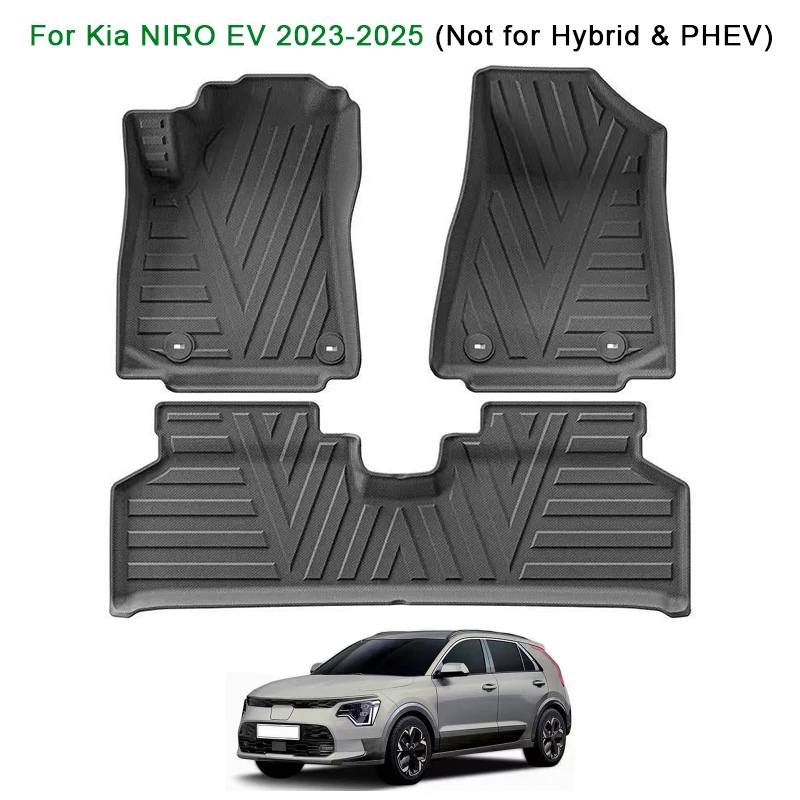 

Автомобильные коврики TPE 3D водонепроницаемые для Kia NIRO EV 2023 2024 2025 (не для гибридных и PHEV-моделей), для леворульных авто, черные