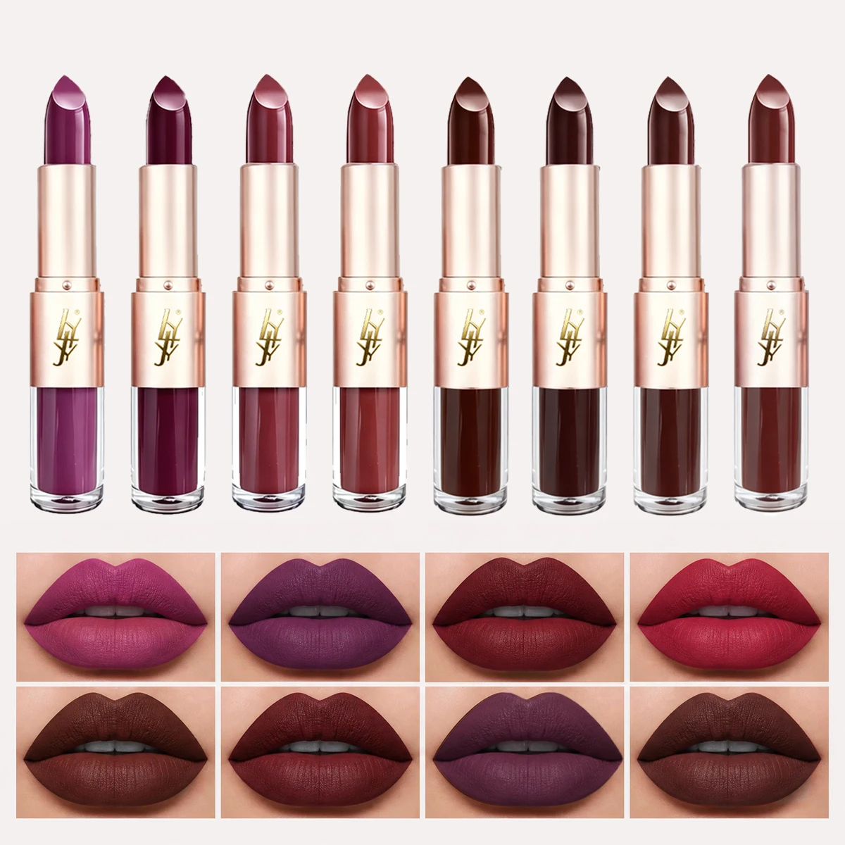 2 IN 1 Dual-End Lipstick & Liquid Lip Gloss, High Shine Glossy Lip Color, Long Lasting Waterproof Bold Lip Makeup Halloween