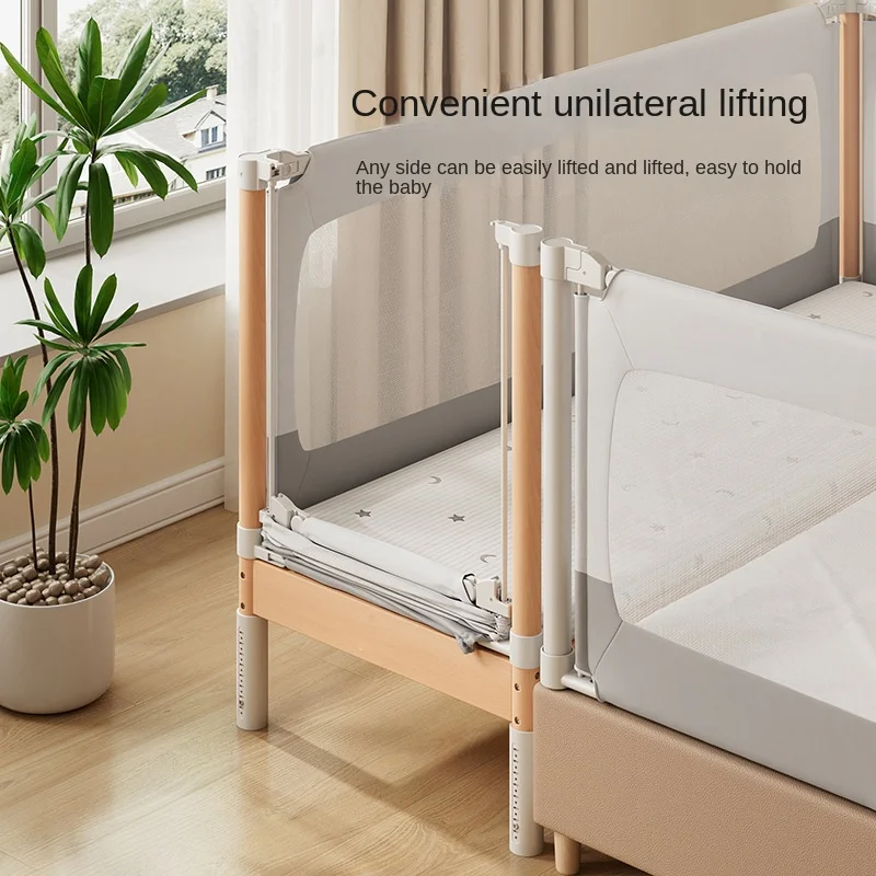 Splicing  crib Wide Side flat split  1.8 meters long Seamless liftable guardrail Baby bed