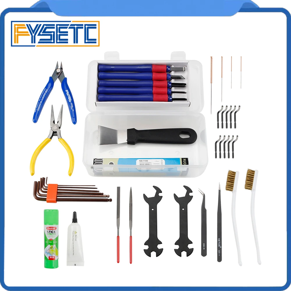 

FYSETC 3D Print Tool Kit Includes Tool Cleaning Removal Tool with Storage Bag 3D Printer Tool Set for Cleaning Disassembly