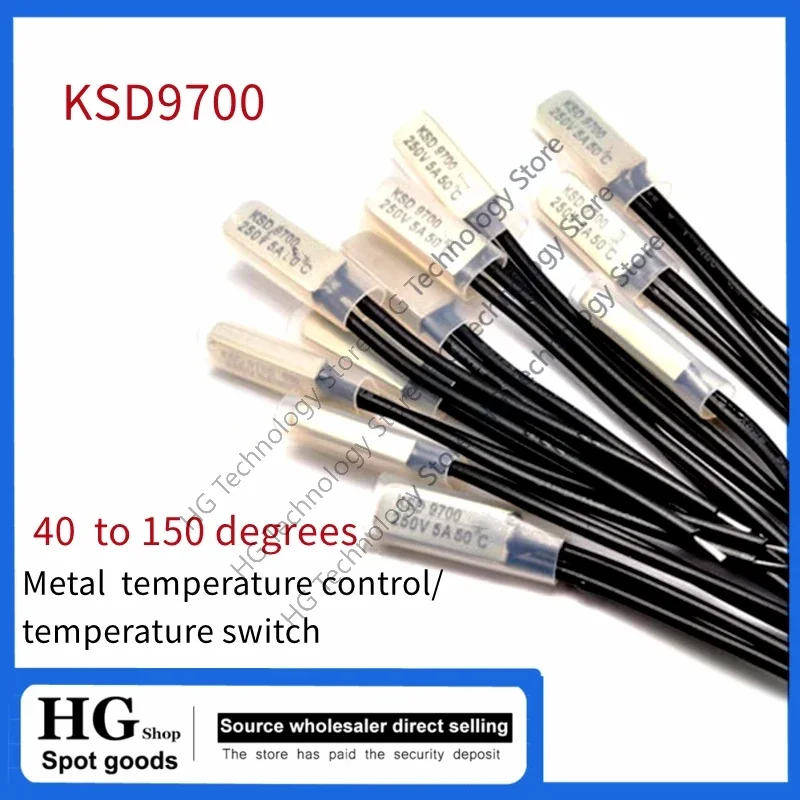 

5PCS Original new KSD9700 Normally closed 5A 250V 40C 70C90C40to150DegreeCelsiusThermostatThermalProtectorfusesTemperatureSwitch