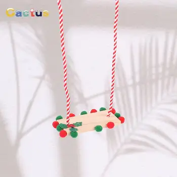 1 Stuks 1:12 Poppenhuis Miniatuur Simulatie Elf Op Plank Schommel Voor Kerst Boekenplank Elf Pop Swing Diy Kid Speelgoed Accessoires