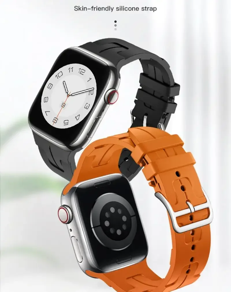 Correa de silicona para Apple Watch Ultra 2, 10, 9, 8, 7, 49mm, 46mm, 45mm, 41mm, pulsera IWatch Series 6, 5, 4 SE, 44mm, 40mm, 3, 42mm, 38mm, nueva