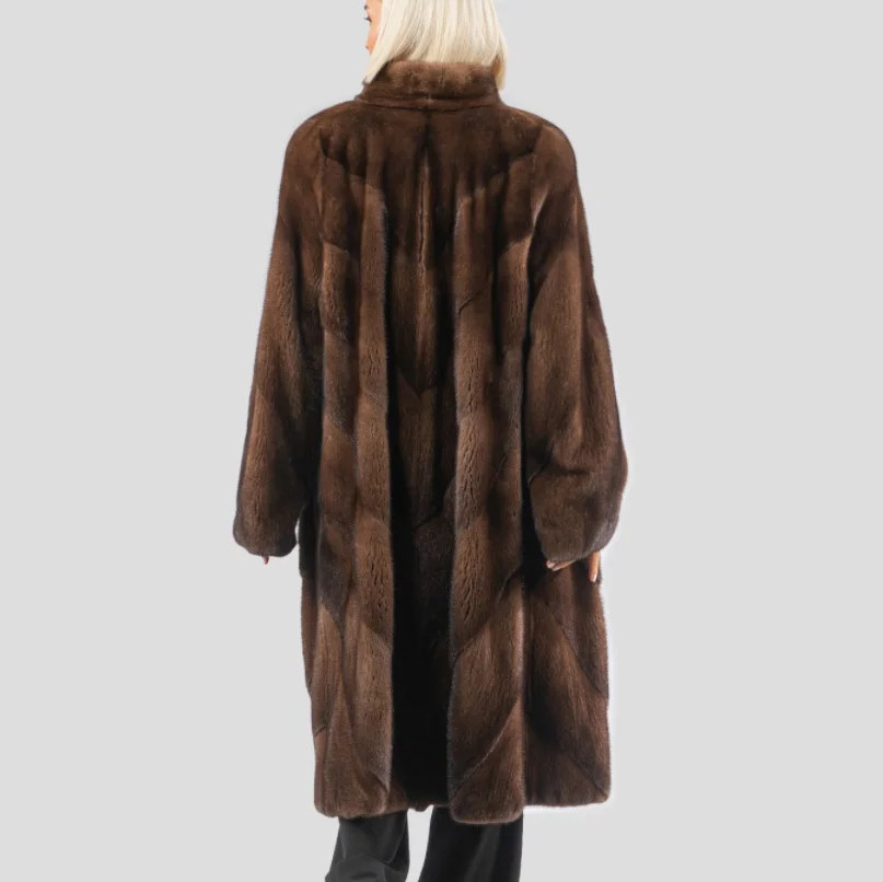 ผู้หญิงยาว Mink FUR Coat ของแท้ 100% Mink FUR Coat,อบอุ่นและแฟชั่นสําหรับฤดูหนาวยุโรป Street สไตล์