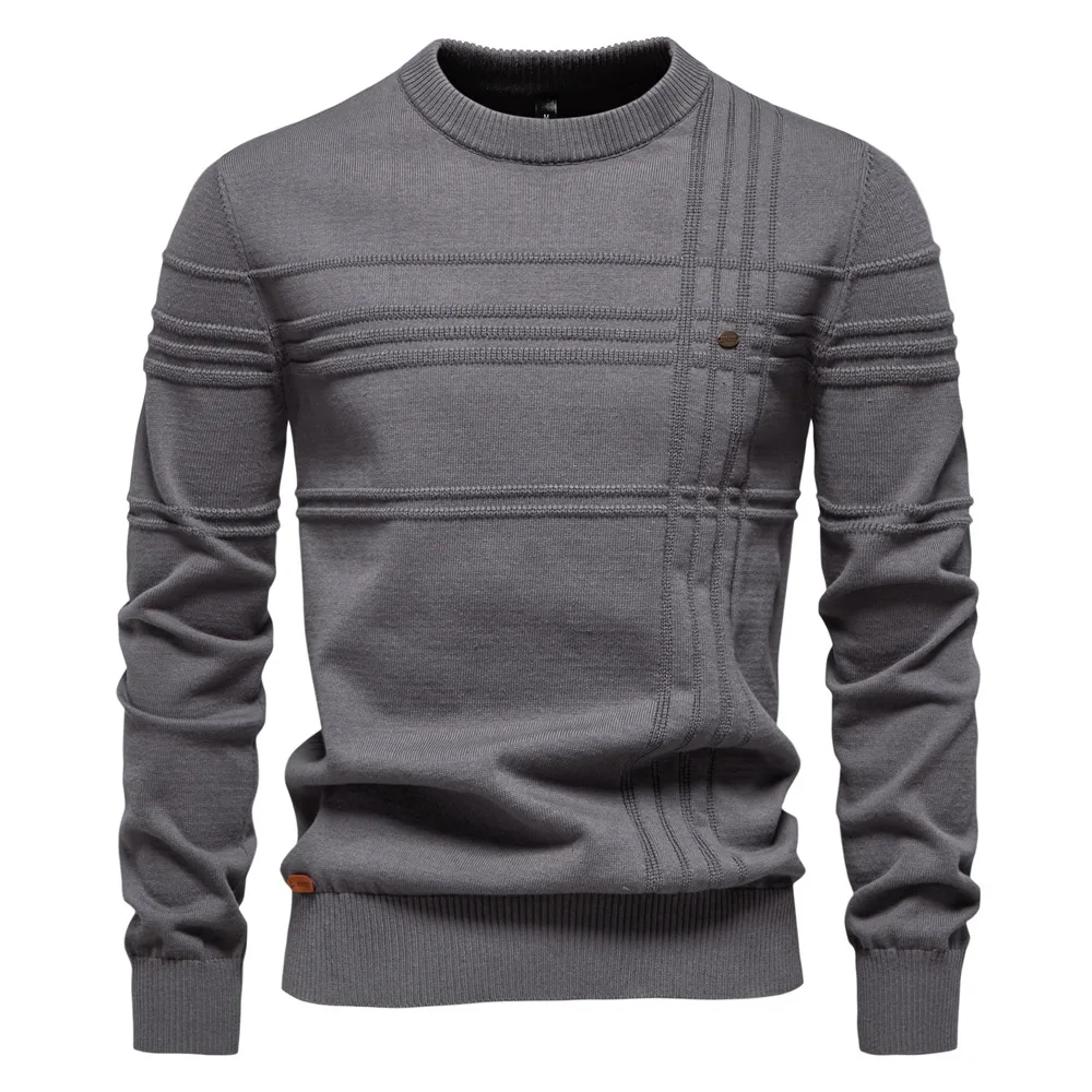 

Autumn and Winter New European Luxury Fashion Men's Round Neck Hoodie High Quality Men's Solid Color Sweater