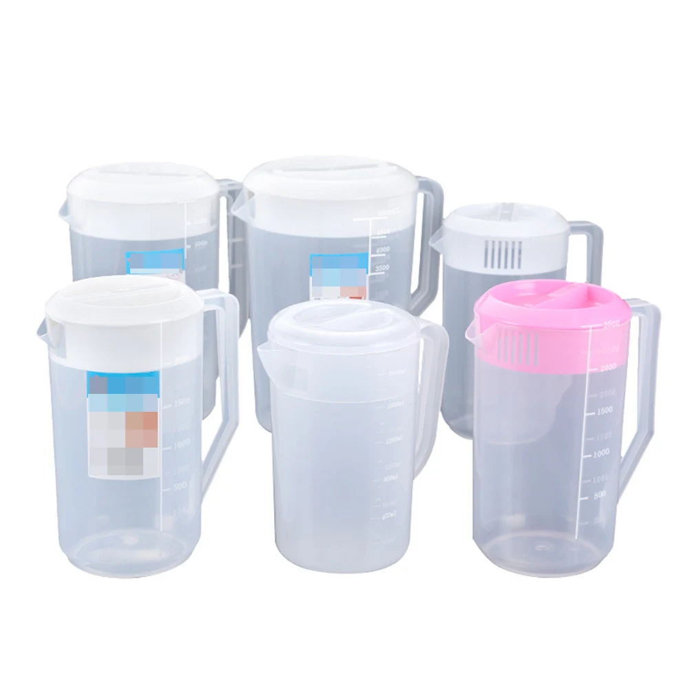 

Plastic Water Pitcher Lightweight Hot Cold Resistant Measuring Kettle Beverage Juice Pot Large Capacity Family Party