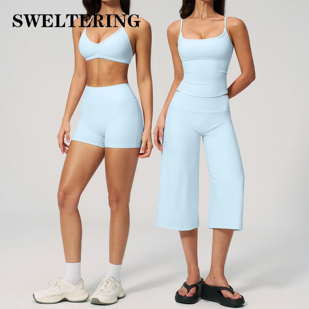 2PCS Fitness Suit Summer Yoga Outfits Women's Tracksuit Sports Set Gym Running Push Up Sportswear Female Yoga Workout Clothes