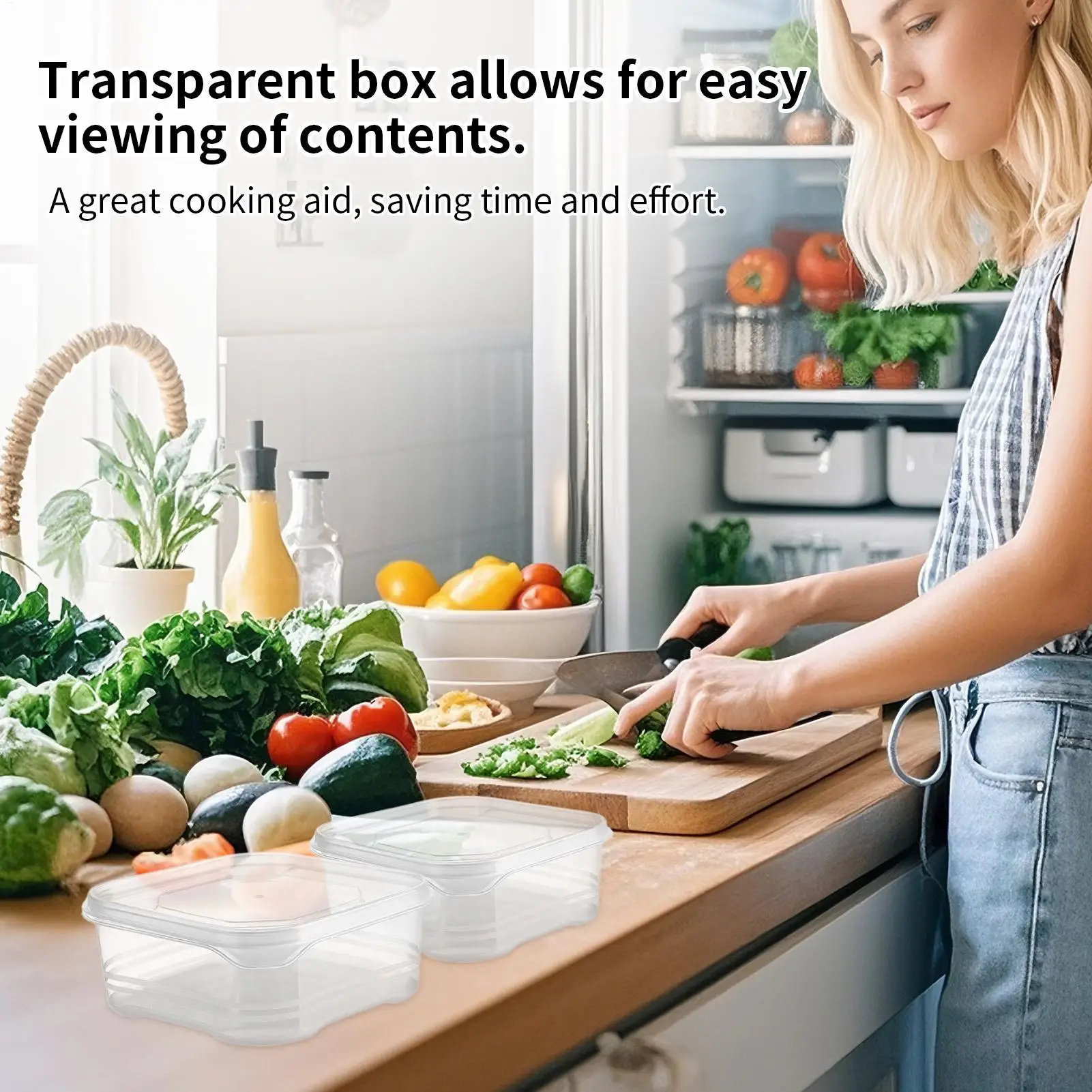 

Veggie Containers For Refrigerator Clear Fridge Food Organizer Refrigerator Food Storage Keepers Box With Lids Airtight For