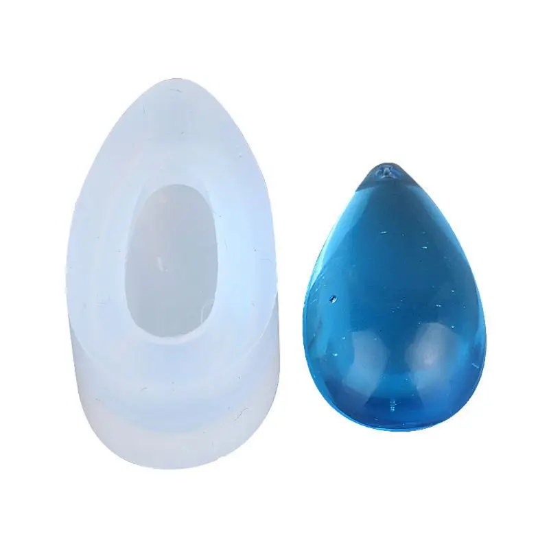 6Pieces Silicone Pendant Geometric Teardrop Mold Resin Casting Pendant with Hole