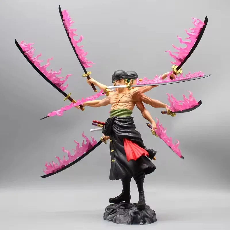 

40cm One Piece Zoro Anime Figure Wano Onigashima 9 Swords Style Action Figurine Pvc StatueCollectible Customized Toy Model Gift